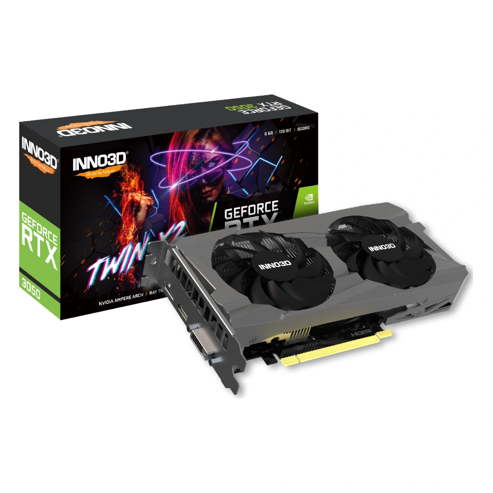 INNO3D Nvidia Graphic Card RTX 3050 6GB DDR6 TWIN X2 V2 Dual Fan view 3